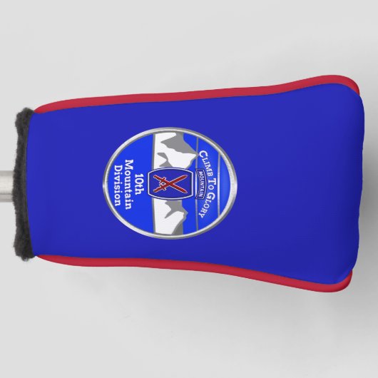 10e bergdivisie"Klim naar glorie" Aangepast Golfheadcover (Voorkant)