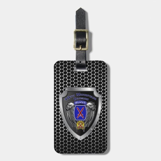 10e bergdivisie "Klim naar glorie" Bagagelabel (Voorkant verticaal)