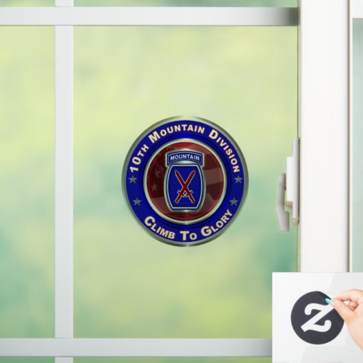 10e bergdivisie "Klim naar glorie" Raamsticker (Huis)