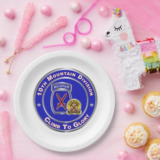 10e bergdivisie papieren bordje (Feest)