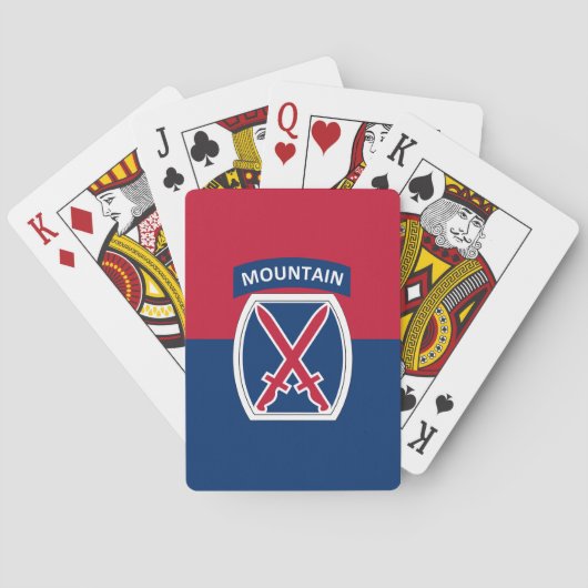 10e bergdivisie pokerkaarten (Achterkant)