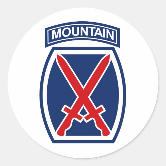10e bergdivisie ronde sticker (Voorkant)