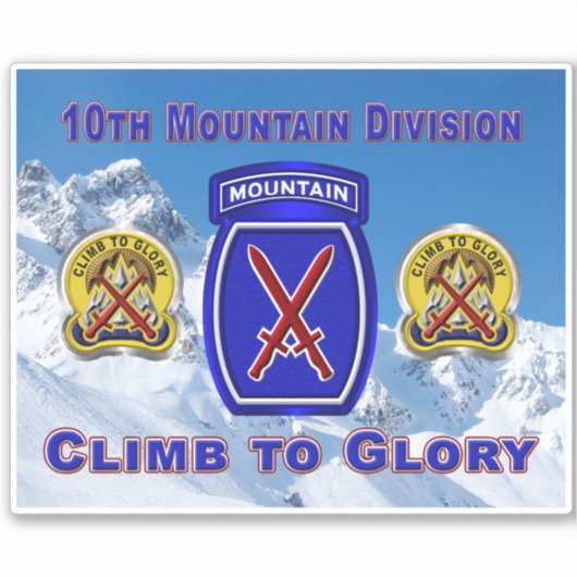 10e bergdivisie sticker (Voorkant)