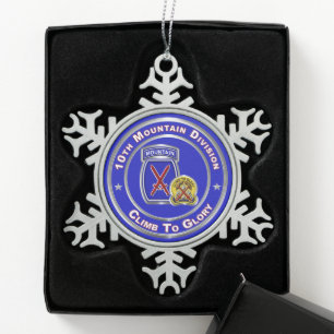 10e bergdivisie tin sneeuwvlok ornament