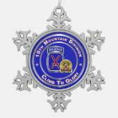 10e bergdivisie tin sneeuwvlok ornament (Voorkant)