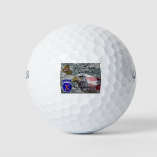 10e bergen Div Irak Veteraan Golfballen (Voorkant)