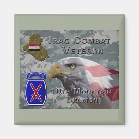 10e bergen Div Irak Veteraan Magneet (Voorkant)