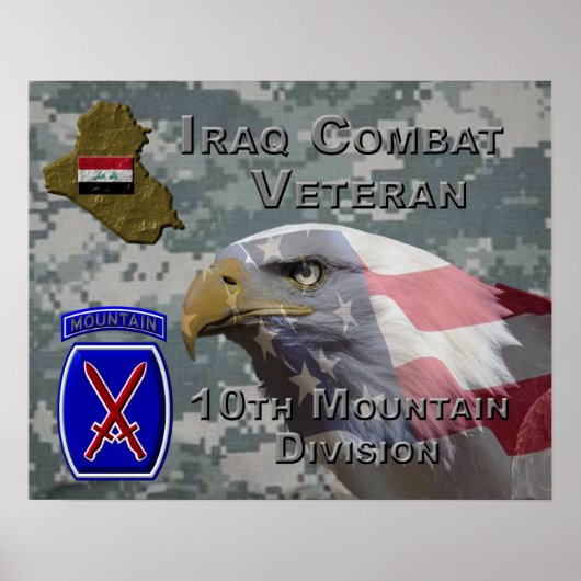 10e bergen Div Irak Veteraan Poster (Voorkant)