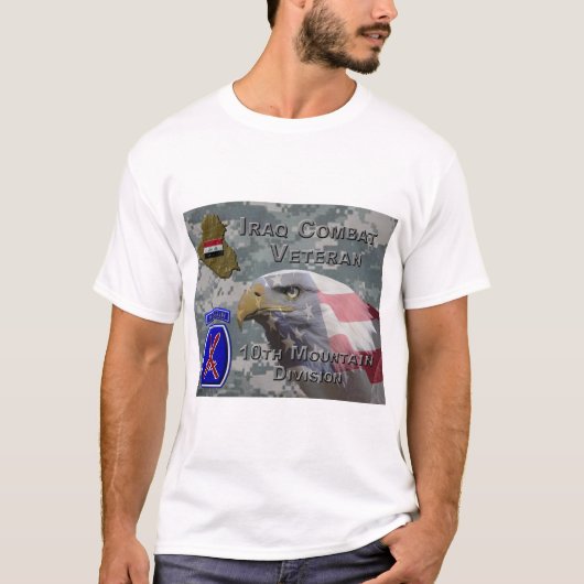 10e bergen Div Irak Veteraan T-shirt (Voorkant)