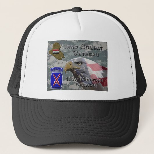 10e bergen Div Irak Veteraan Trucker Pet (Voorkant)