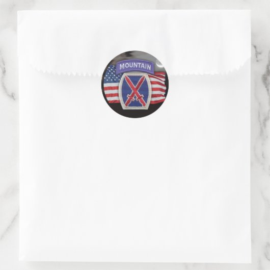10e bergpatch scrapbooking veteranen irak S Ronde Sticker (Tas)