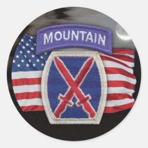 10e bergpatch scrapbooking veteranen irak S Ronde Sticker