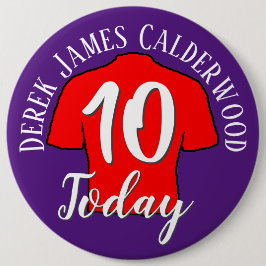 10e Birthday Football Badge voor persoonlijke Butt Ronde Button 6,0 Cm