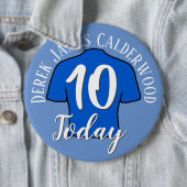 10e Birthday Football Badge voor persoonlijke Butt Ronde Button 6,0 Cm (In situ)