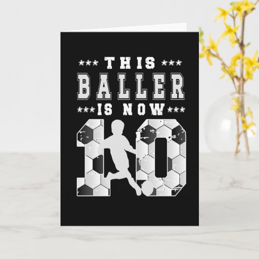 10e Birthday Gift Soccer Player 10-jarige jongen Kaart (Gele Bloem)