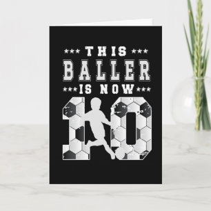 10e Birthday Gift Soccer Player 10-jarige jongen Kaart