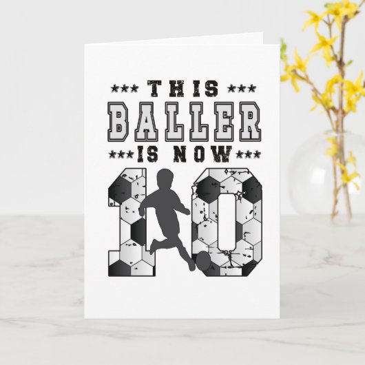 10e Birthday Gift Soccer Player 10-jarige jongen Kaart (Gele Bloem)