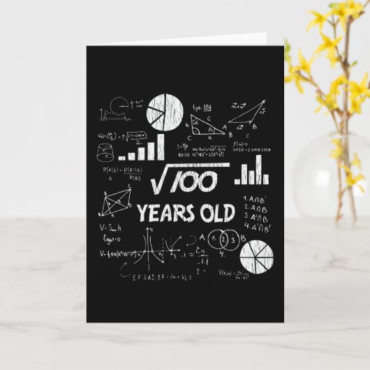 10e Birthday Square Root Wiskunde 10 jaar oude dag Kaart (Gele Bloem)