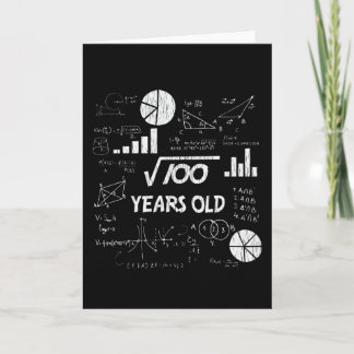 10e Birthday Square Root Wiskunde 10 jaar oude dag Kaart