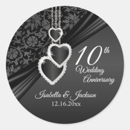 10e Black Onyx Wedding Jubileum Classic Round Ronde Sticker