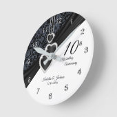 10e Black Onyx Wedding Jubileum Keepslag Ronde Klok (Hoek)