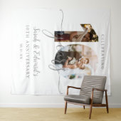 10e bruiloft Jubileum 2 foto achtergrond Wandkleed (In Situ (horizontaal))