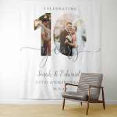 10e bruiloft Jubileum 2 foto achtergrond Wandkleed (In situ)