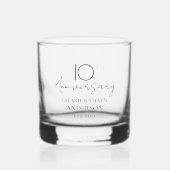 10e bruiloft Jubileum aandenken Whisky Glas (Voorkant)