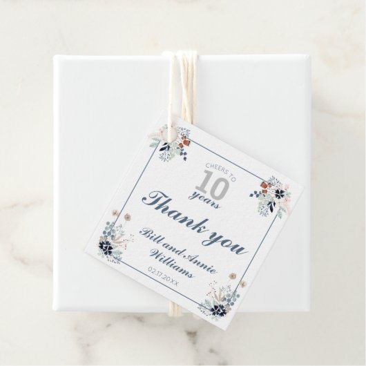 10e bruiloft Jubileum Cheers 10 jaar Bedankt Bedankjes Labels (In situ)