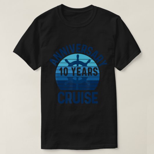 10e bruiloft Jubileum cruise 10 jaar paar V T-shirt (Design voorkant)
