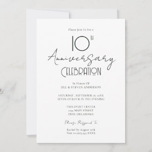 10e bruiloft Jubileum Elegant Script Kaart