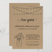 10e bruiloft Jubileum Feestuitnodiging Kaart (Voorkant / Achterkant)