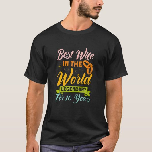 10e bruiloft Jubileum gehuwde paren 10 T-shirt (Voorkant)