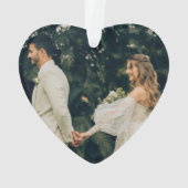 10e bruiloft Jubileum Gold Hearts Paar Foto Ornament (achterkant)