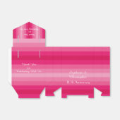 10e bruiloft Jubileum gunst doos, roze strepen Bedankdoosjes (Uitgevouwen)
