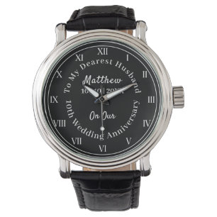 10e bruiloft Jubileum man cadeau horloge