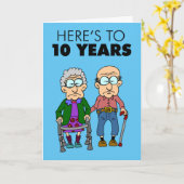 10e bruiloft Jubileum oud worden Kaart (Gele Bloem)