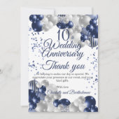 10e bruiloft Jubileum Partij Bedankkaart (Voorkant)