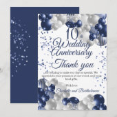 10e bruiloft Jubileum Partij Bedankkaart (Voorkant / Achterkant)