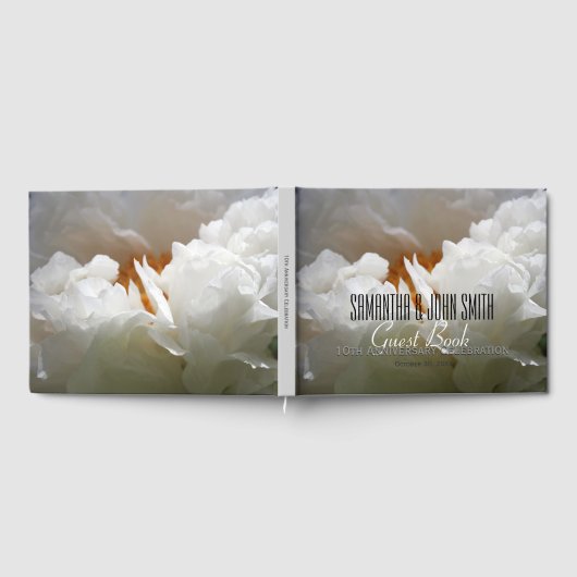10e bruiloft Jubileum Partij W Peony Guest Book Gastenboek (Volledig)