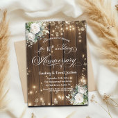 10e bruiloft Jubileum Rustieke String Lights Kaart