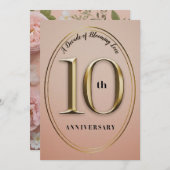 10e bruiloft Jubileum uitnodiging (Voorkant / Achterkant)