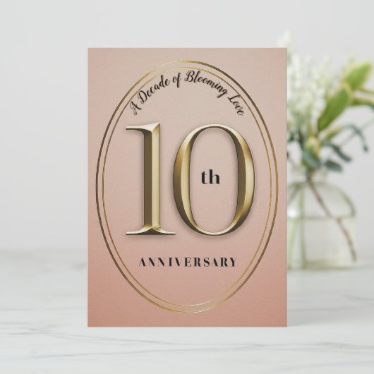 10e bruiloft Jubileum uitnodiging (Staand voorkant)