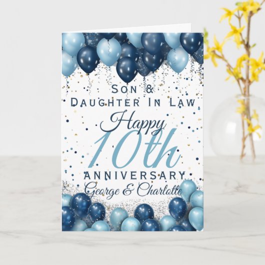 10e bruiloft Jubileum Zoon Dochter Kaart (Gele Bloem)