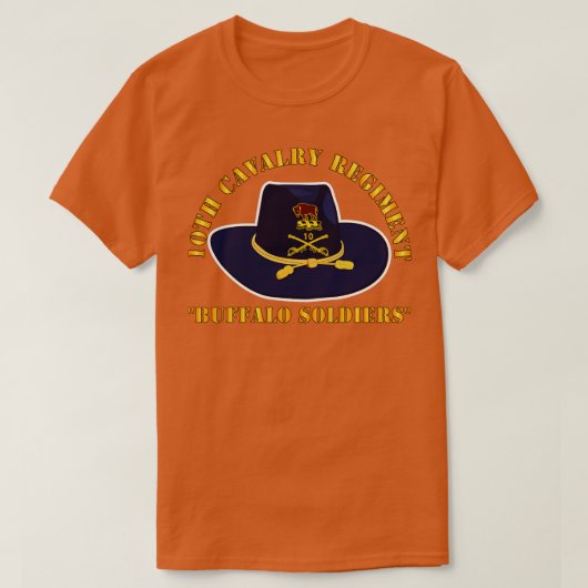 10e Cavalerieregiment w Cav Pet Buffalo Soldaten T-shirt (Design voorkant)