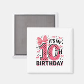 10e Coquette Verjaardag Meisje 10 Jaar Oud Meisje Magneet (Voorkant / Achterkant)