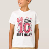 10e Coquette Verjaardag Meisje 10 Jaar Oud Meisje  T-shirt (Voorkant)