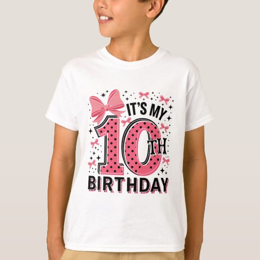 10e Coquette Verjaardag Meisje 10 Jaar Oud Meisje  T-shirt (Voorkant)
