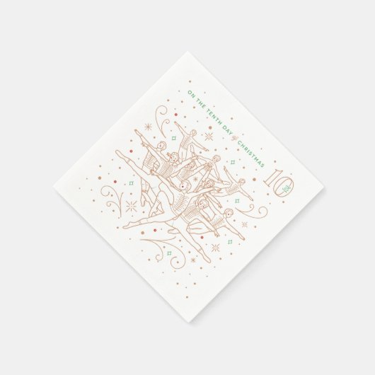 10e dag van het kerstfeest Papieren servetten (Hoek)