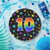 10e Evenement: Vet, Leuk, Kleurrijke Regenboog 10 Papieren Bordje (Feest)